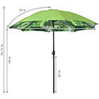 Alternate image 3 for Sunnydaze Outdoor Aluminum Inside Out Patio Umbrella with Push Button Tilt and Crank - 9&#39; - Green Tropical Leaf