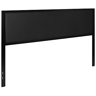Merrick Lane West Avenue King Size Headboard Black Fabric Upholstered Headboard With Metal Frame and Adjustable Rail Slots. View a larger version of this product image.