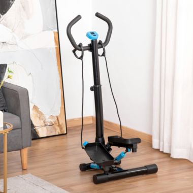 Soozier Twist Stepper Machine with Resistance Bands, Adjustable Workout Fitness Equipment with Handle Bar and LCD Display for Home Gym Exercise. View a larger version of this product image.