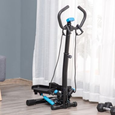 Soozier Twist Stepper Machine with Resistance Bands, Adjustable Workout Fitness Equipment with Handle Bar and LCD Display for Home Gym Exercise. View a larger version of this product image.