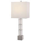 Alternate image 0 for Contemporary Home Living 33" Contemporary Glass Table Lamp with White Square Drum Shade