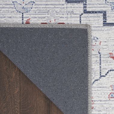 Nicole Curtis Machine Washable Series 1 2' x 3'9" Ivory Blue Farmhouse Indoor Rug. View a larger version of this product image.
