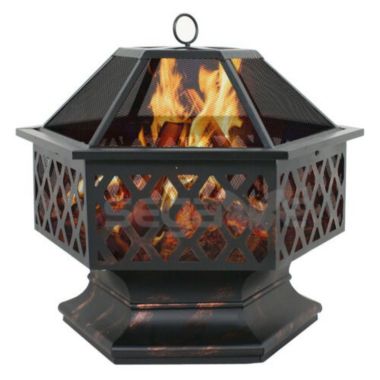 Infinity Merch Portable Steel Fire Pit in Hex. View a larger version of this product image.