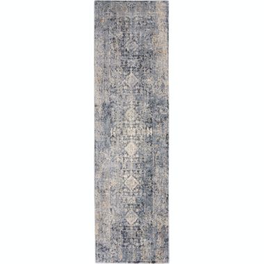 Kathy Ireland Moroccan Celebration KI3M1 Slate/Ivory/Beige Indoor Area Rug - 2'2 x 7'6. View a larger version of this product image.