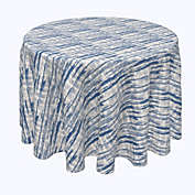 Fabric Textile Products, Inc. Round Tablecloth, 100% Polyester, 70" Round, Blue Batik Stripe