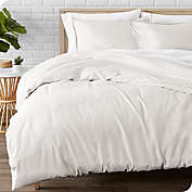 Bare Home Flannel Duvet Cover and Sham Set - 100% Cotton, Velvety Soft Heavyweight, Double Brushed Flannel (King/California King, White)