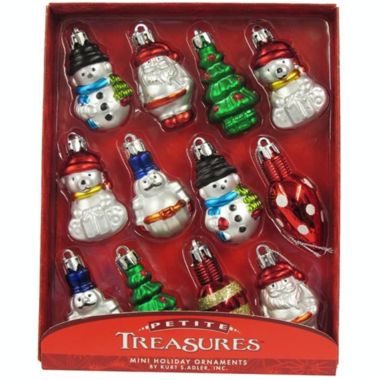 Kurt Adler Miniature Shatterproof Hanging Christmas Ornaments, 12-Piece Box Set, 2 Inch. View a larger version of this product image.