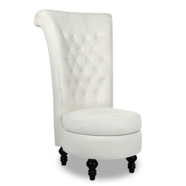 Tolead Royal Velvet High Back Armless Chair, Retro Elegant Luxury Throne Chair, Upholstered. View a larger version of this product image.