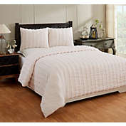 Better Trends Angelique Collection 100% Cotton Tufted Chenille 3 Piece Queen Comforter Set - Peach