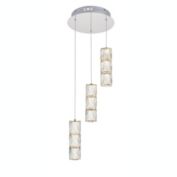 Elegant Lighting Polaris LED light Chrome Pendant Clear Crystal