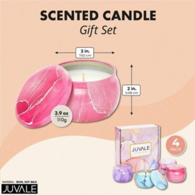 Juvale Scented Soy Wax Candles Gift Set for Women (4 Pack). View a larger version of this product image.