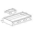 Alternate image 1 for South Shore South Shore Little Smileys Twin Mates Bed (39&#39;&#39;) With 3 Drawers - Pure White