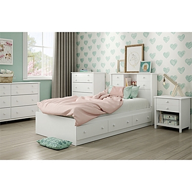 South Shore South Shore Little Smileys Twin Mates Bed (39&#39;&#39;) With 3 Drawers - Pure White. View a larger version of this product image.