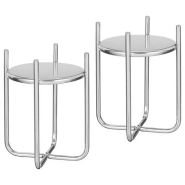 mDesign Metal Steel Modern 9" Small Crisscross Plant Stand. View a larger version of this product image.