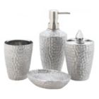 Alternate image 0 for Accent Plus Hammered Silver Bath Accessory Set
