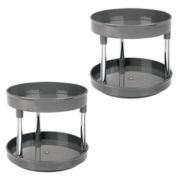 mDesign 2 Level Food Storage Lazy Susan Turntable, 9" Round, 2 Pack