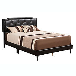 Passion Furniture Wooden Deb Cappuccino Adjustable Queen Panel Bed with Slat Support