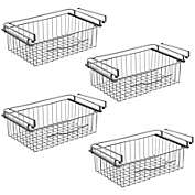 mDesign Large Wire Hanging Drawer Basket, Attach to Shelf - 4 Pack