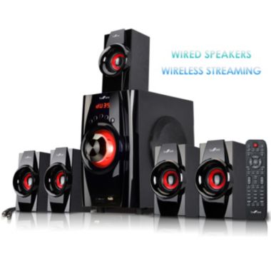 beFree Sound 5.1 Channel Surround Sound Bluetooth Speaker System- Red. View a larger version of this product image.