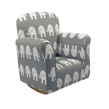 Brighton Home Furniture Toddler Rocker in Elephant Grey Cotton. View a larger version of this product image.
