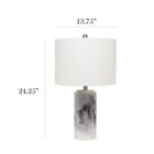 Alternate image 3 for Elegant Designs Modern Marble Table Lamp with White Fabric Drum Shade