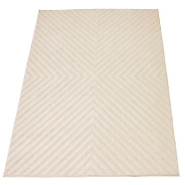 Chaudhary Living 5.25' x 7.5' Off White Abstract Rectangular Outdoor Area Throw Rug. View a larger version of this product image.