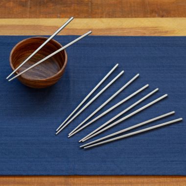 Joyce Chen Reusable Stainless Steel Metal Chopsticks Set, 5 Pair Set. View a larger version of this product image.
