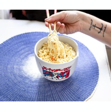 Marvel Spider-Man Japanese Ceramic Dinnerware Set   Includes 20-Ounce Ramen Bowl and Wooden Chopsticks   Asian Food Dish Set For Home Kitchen   Official Comic Book Manga Collectible. View a larger version of this product image.