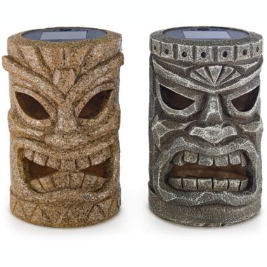Vp Home Tribal Tiki Solar Powered Flickering Led Outdoor Decor Garden Light, Set Of 2. View a larger version of this product image.