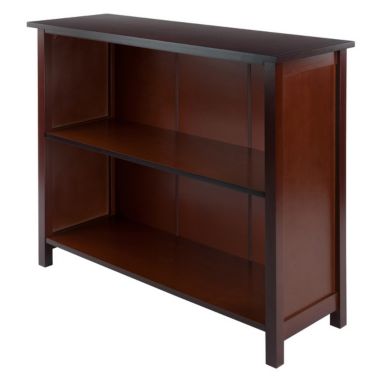 Milan Wide 2-Section Storage Shelf, Walnut. View a larger version of this product image.