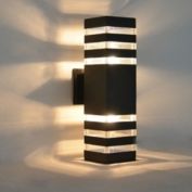 Stock Preferred Modern LED  Wall Light Sconce 3.54x5.91x13.39" in 4Pcs Black