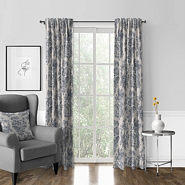 6ix Tailors Fine Linens Toile Menagerie Blue Pole Top Drapery Panel Pair. View a larger version of this product image.