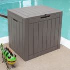 Alternate image 1 for Sunnydaze Lockable Outdoor Small Deck Box with Storage and Side Handles - 32-Gal. - Driftwood