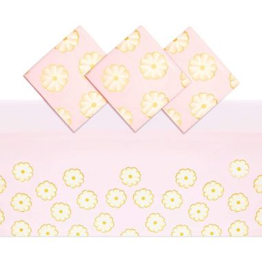 Sparkle And Bash Pink Daisy Plastic Tablecloth For Weddings Baby Showers 54 X 108 In 3 Pack Bed Bath Beyond