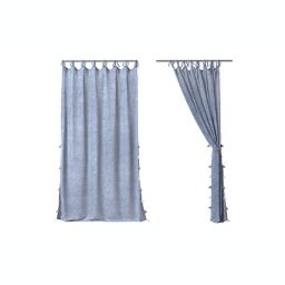Anaya Chambray Linen Curtain with Tassels