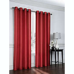 GoodGram Artisan Faux Silk Grommet Curtain Panel - 52 in. W x 90 in. L, Red