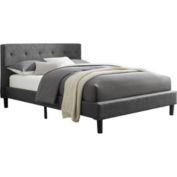 Camden Isle Decorative Home Modern Monticello Bed Frame and Headboard Only / Full Slat Support / Mattress Foundation / No Box Spring Needed - Queen, Gray