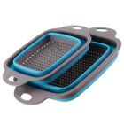 Alternate image 0 for Collapsible Plastic Colander Space Saving Design Square 2pcs  -  Blue