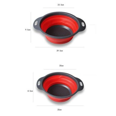 Collapsible Plastic Colander Space Saving Design Square 2pcs  -  Blue. View a larger version of this product image.