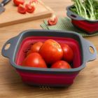Alternate image 2 for Collapsible Plastic Colander Space Saving Design Square 2pcs  -  Blue