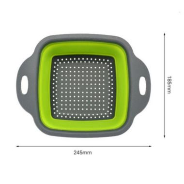 Collapsible Plastic Colander Space Saving Design Square 2pcs  -  Blue. View a larger version of this product image.