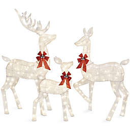 Best Choice Products 3-Piece Lighted Christmas Deer Set Outdoor Yard Decoration w/ 360 LED Lights