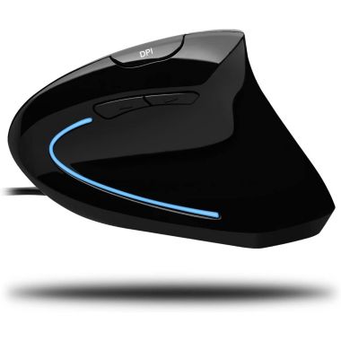 Adesso - Mouse Wired Vertical E1 Illuminated 6 Buttons up to 1600dpi Right Hand - Black. View a larger version of this product image.