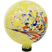 Sunnydaze Bright Summer Burst Gazing Ball Decorative Indoor/Outdoor Glass Garden Globe Sphere - 10" Diameter - Yellow, Red, Blue and White