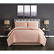 Chic Home Chyle Tufted Cross Stitched Design Bedding Quilt Set - King 104x90", Blush