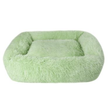 Bcbmall Soft Plush Orthopedic Pet Bed Slepping Mat Cushion for Small Large Dog Cat (Light Green - Large). View a larger version of this product image.