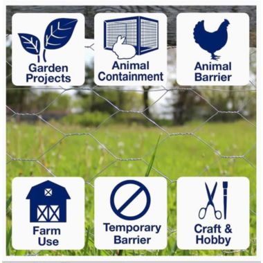 Garden Zone Galvanized Steel Hex Poultry Rolled Netting, 2 feet x 50 feet. View a larger version of this product image.