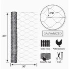 Alternate image 2 for Garden Zone Galvanized Steel Hex Poultry Rolled Netting, 2 feet x 50 feet