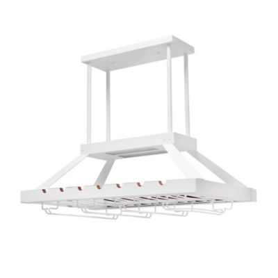 Elegant Designs Contemporary 2 Light LED Overhead Wine Rack - White