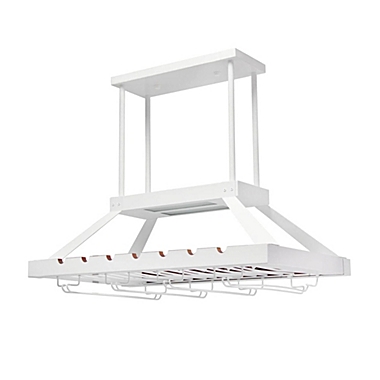 Elegant Designs Contemporary 2 Light LED Overhead Wine Rack - White. View a larger version of this product image.